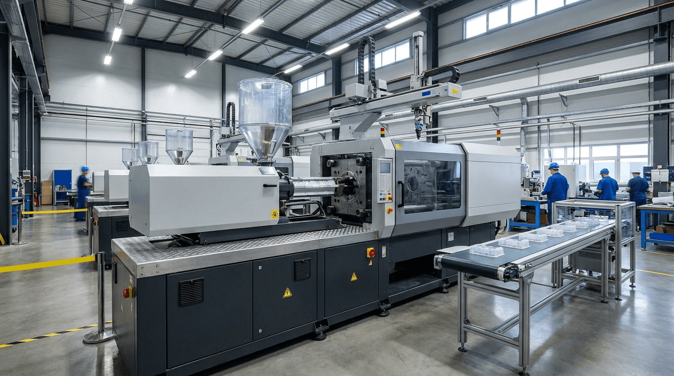 Heavy industrial plant used for injection molding machinery application